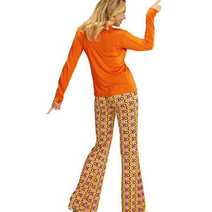 e-carnavalskleding-SYK Jaren 70 discoshirt Groovy oranje