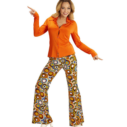 e-carnavalskleding-SYK Jaren 70 discoshirt Groovy oranje