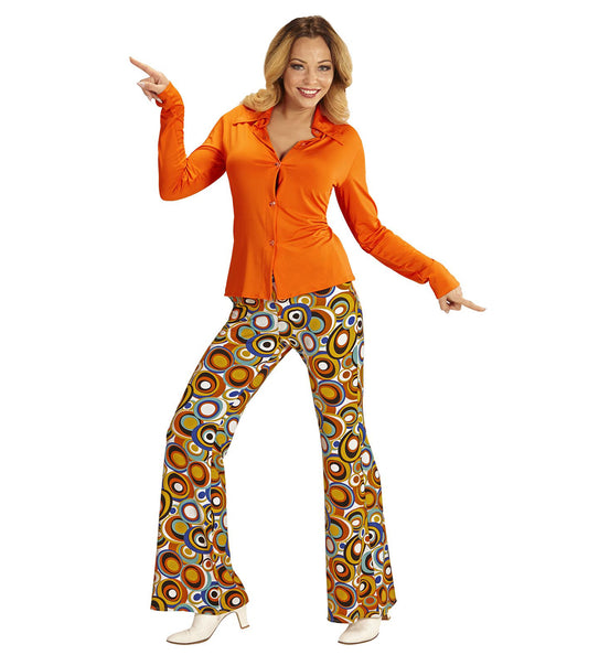 e-carnavalskleding-SYK Jaren 70 discoshirt Groovy oranje