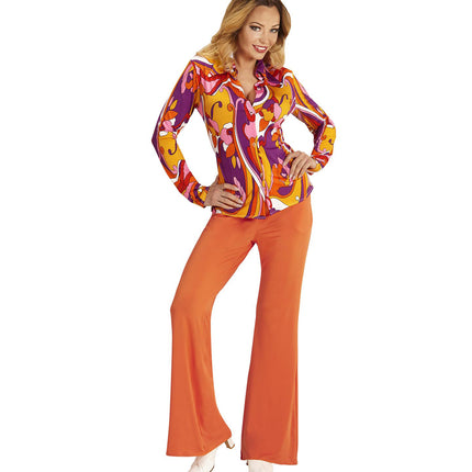 e-carnavalskleding-SYK Jaren 70 discoshirt Groovy Orchidee
