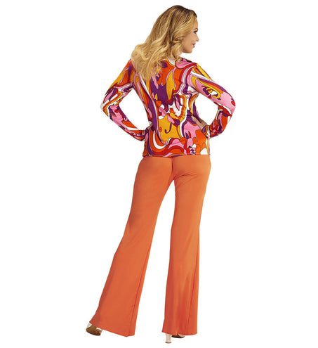 e-carnavalskleding-SYK Jaren 70 discoshirt Groovy Orchidee