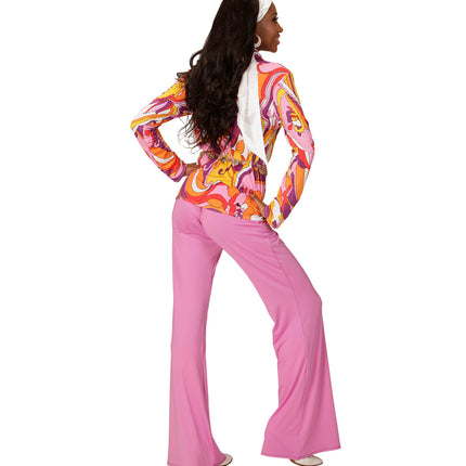 e-carnavalskleding-SYK Jaren 70 discoshirt Groovy Orchidee