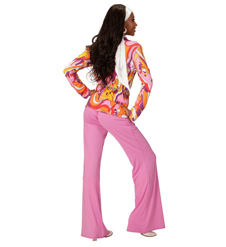 e-carnavalskleding-SYK Jaren 70 discoshirt Groovy Orchidee