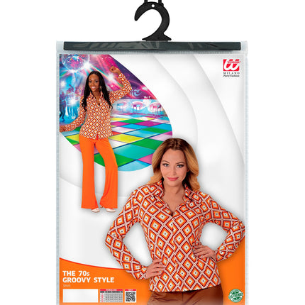 e-carnavalskleding-SYK Jaren 70 discoshirt Groovy ruitjes
