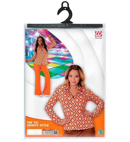 e-carnavalskleding-SYK Jaren 70 discoshirt Groovy ruitjes