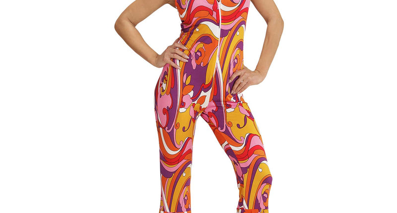 e-carnavalskleding-SYK Jaren 70 jumpsuit groovy Orchidee