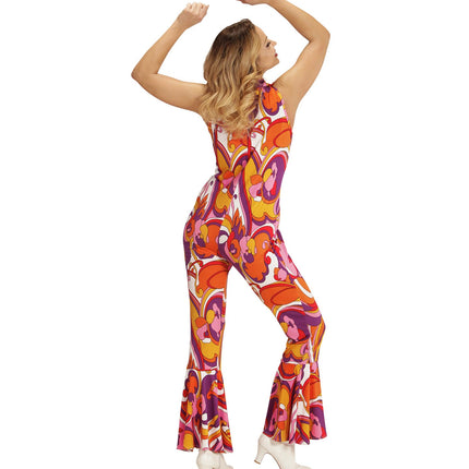 e-carnavalskleding-SYK Jaren 70 jumpsuit groovy Orchidee