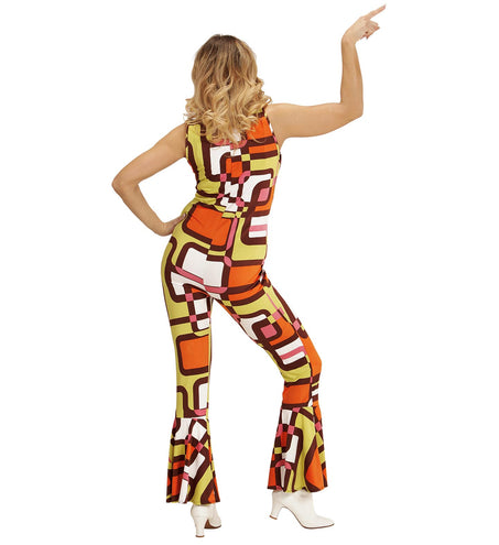 e-carnavalskleding-SYK Jaren 70 jumpsuit groovy vlakken