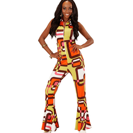 e-carnavalskleding-SYK Jaren 70 jumpsuit groovy vlakken
