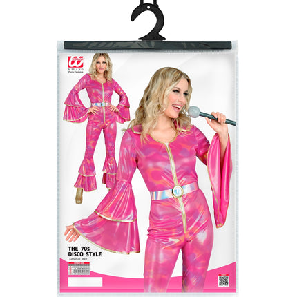 e-carnavalskleding-SYK Jaren 70 Jumpsuit roze Annie