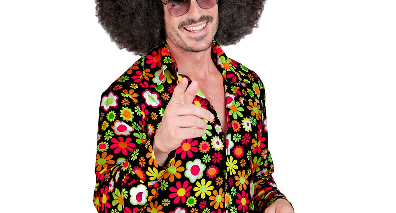 e-carnavalskleding-SYK Jaren 70 shirt flowers heren