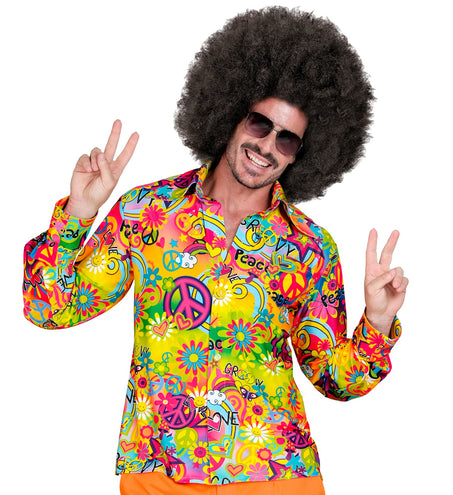 e-carnavalskleding-SYK Jaren 70 shirt love&peace heren