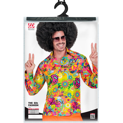 e-carnavalskleding-SYK Jaren 70 shirt love&peace heren