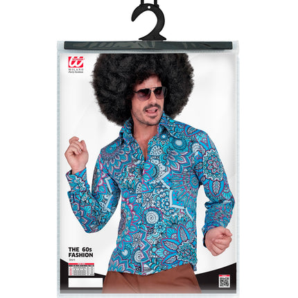 e-carnavalskleding-SYK Jaren 70 shirt mandala blauw heren