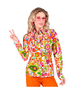 e-carnavalskleding-SYK Jaren 70 shirt peace party dames
