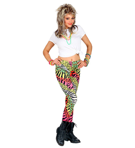 e-carnavalskleding-SYK Jaren 80 legging zebra neon