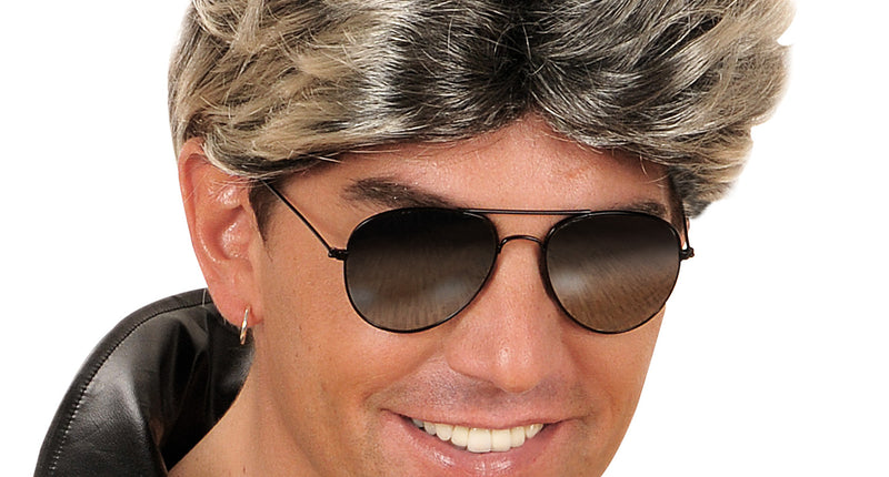 e-carnavalskleding-SYK Jaren 80 pruik popster Ricky Martin blond zwart