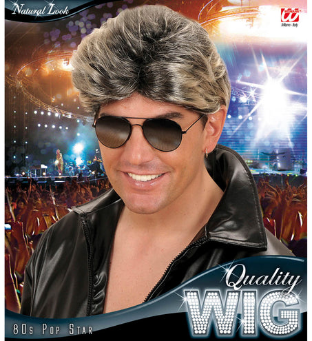 e-carnavalskleding-SYK Jaren 80 pruik popster Ricky Martin blond zwart