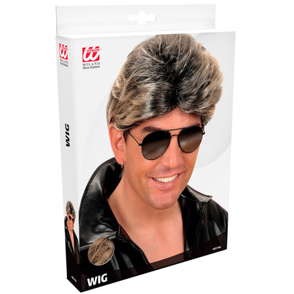 e-carnavalskleding-SYK Jaren 80 pruik popster Ricky Martin blond zwart