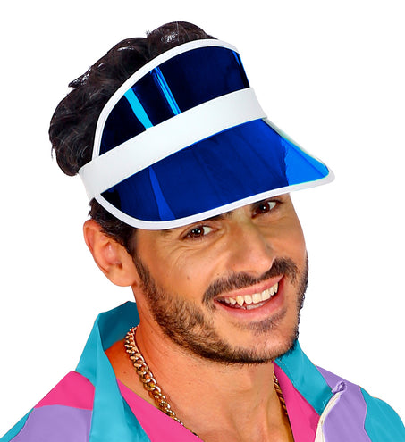 e-carnavalskleding-SYK Jaren 80's zonneklep blauw