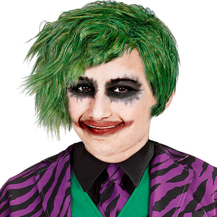 e-carnavalskleding-SYK Joker pruik groen kind