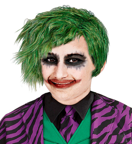 e-carnavalskleding-SYK Joker pruik groen kind