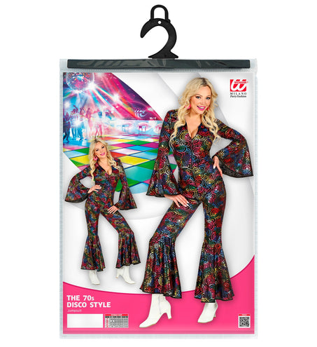 e-carnavalskleding-SYK Jumpsuit disco stijl met gekleurde ringen