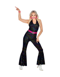 e-carnavalskleding-SYK Jumpsuit disco stijl zwart