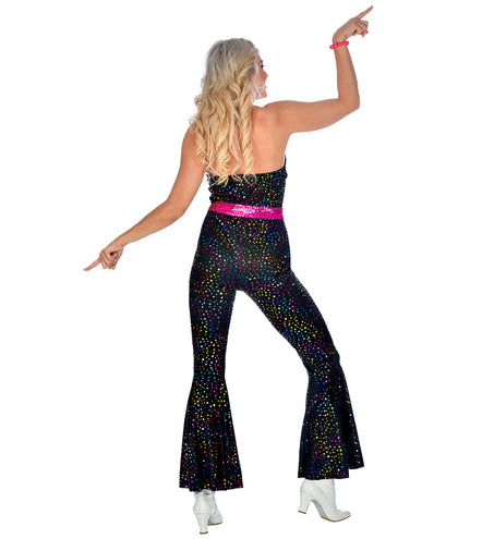 e-carnavalskleding-SYK Jumpsuit disco stijl zwart