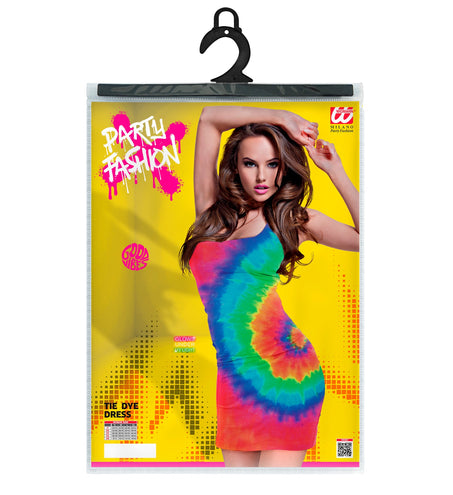 e-carnavalskleding-SYK Jurk tie dye  neon