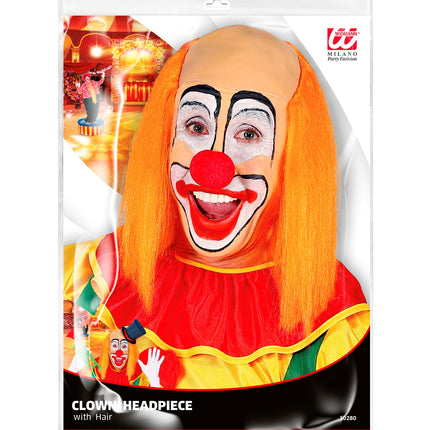 e-carnavalskleding-SYK Kale kop pruik clown met oranje haar