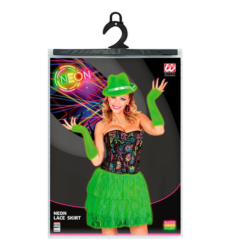 e-carnavalskleding-SYK Kanten Rokje Neon Groen