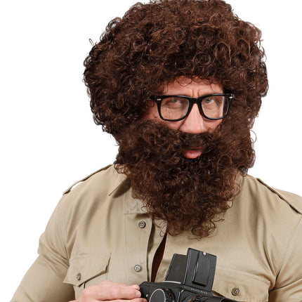 e-carnavalskleding-SYK Karakterpruik bruin met baard