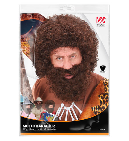 e-carnavalskleding-SYK Karakterpruik bruin met baard