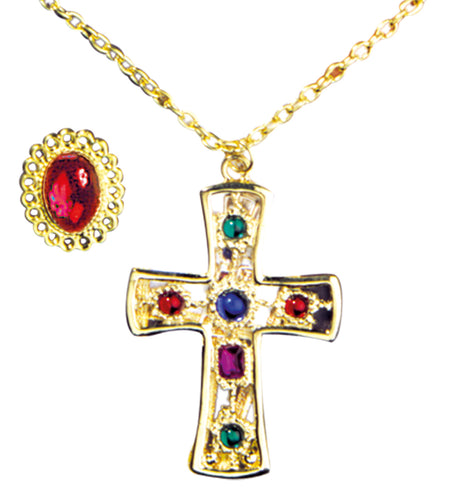e-carnavalskleding-SYK Kardinaal priester ketting en ring