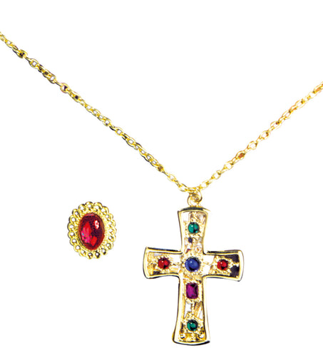 e-carnavalskleding-SYK Kardinaal priester ketting en ring