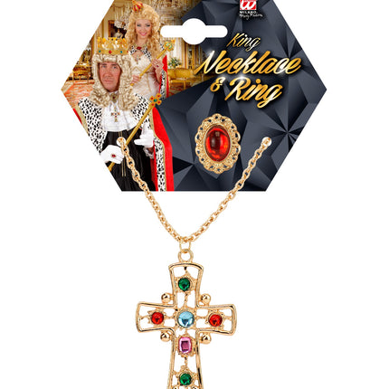 e-carnavalskleding-SYK Kardinaal priester ketting en ring