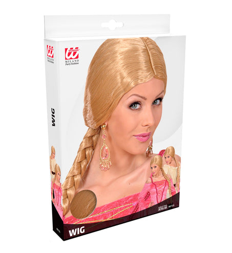 e-carnavalskleding-SYK Kasteelvrouw pruik blonde vlecht