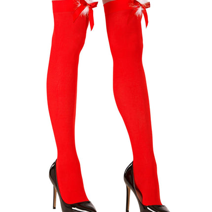 e-carnavalskleding-SYK Kerst panty rood met rode strik en wit plushe