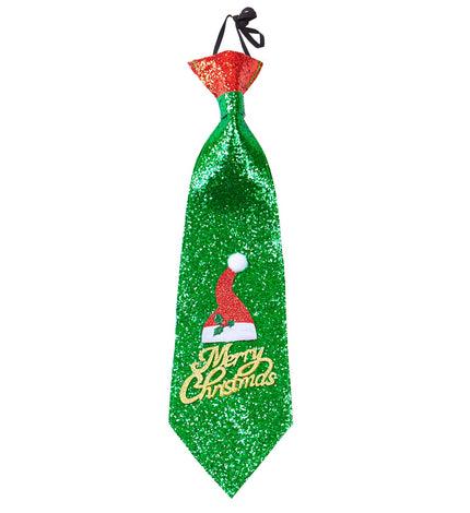 e-carnavalskleding-SYK Kerst stropdas glitter Merry Christmas