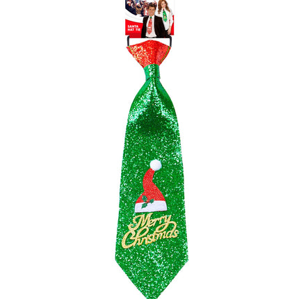 e-carnavalskleding-SYK Kerst stropdas glitter Merry Christmas
