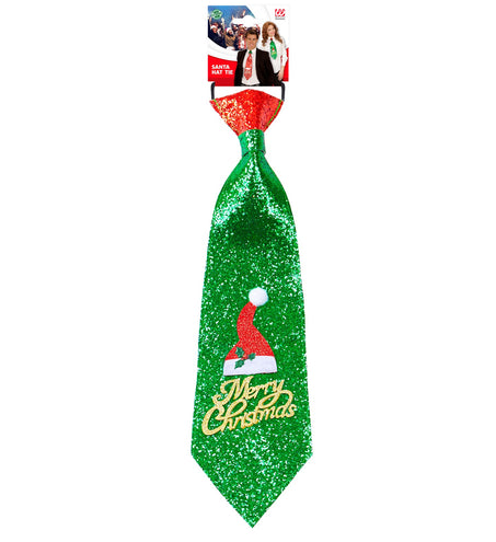 e-carnavalskleding-SYK Kerst stropdas glitter Merry Christmas