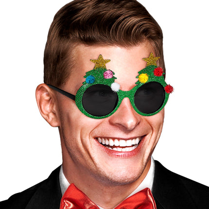 e-carnavalskleding-SYK Kerstboom bril voor kerstmis