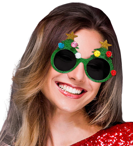 e-carnavalskleding-SYK Kerstboom bril voor kerstmis