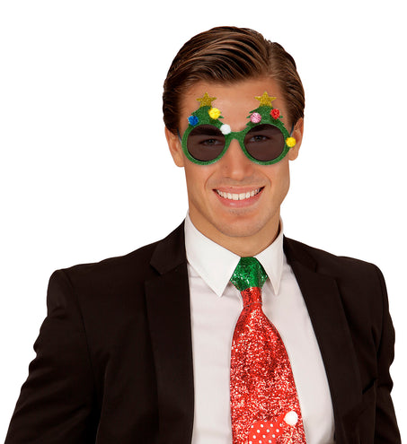 e-carnavalskleding-SYK Kerstboom bril voor kerstmis