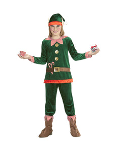 e-carnavalskleding-SYK Kerstman elfje kostuum voor kids