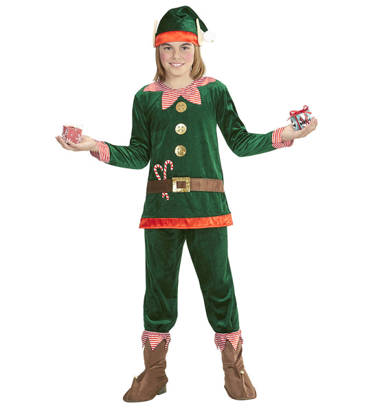 e-carnavalskleding-SYK Kerstman elfje kostuum voor kids