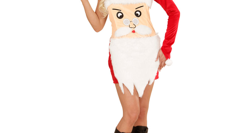 e-carnavalskleding-SYK Kerstman jurkje dames