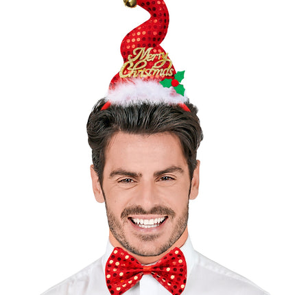 e-carnavalskleding-SYK Kerstmanhoedje met strikje