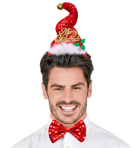 e-carnavalskleding-SYK Kerstmanhoedje met strikje